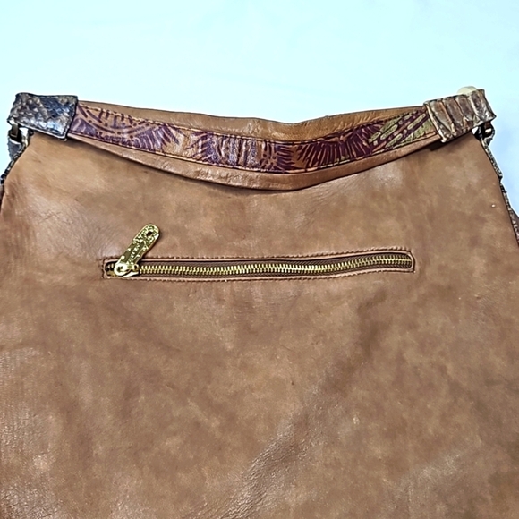 Zandra Rhodes Brown Faux Leather Handbag - Picture 9 of 11